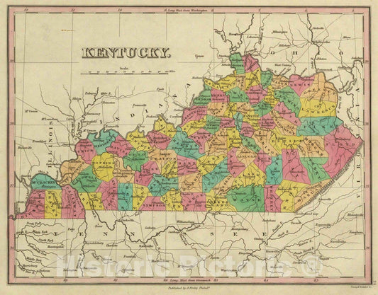 Kentucky, 1831 - Historical Map Print