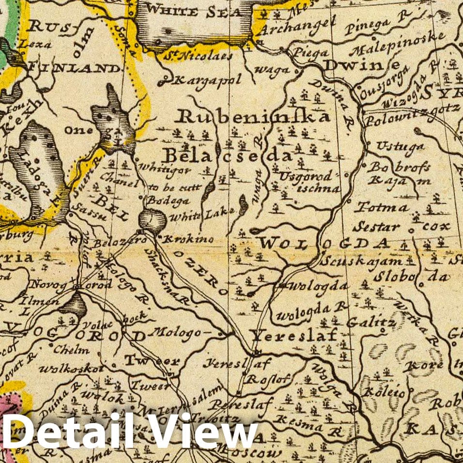 Russia and Moscovy with Acquisitions in Sweden - River Map, 1736