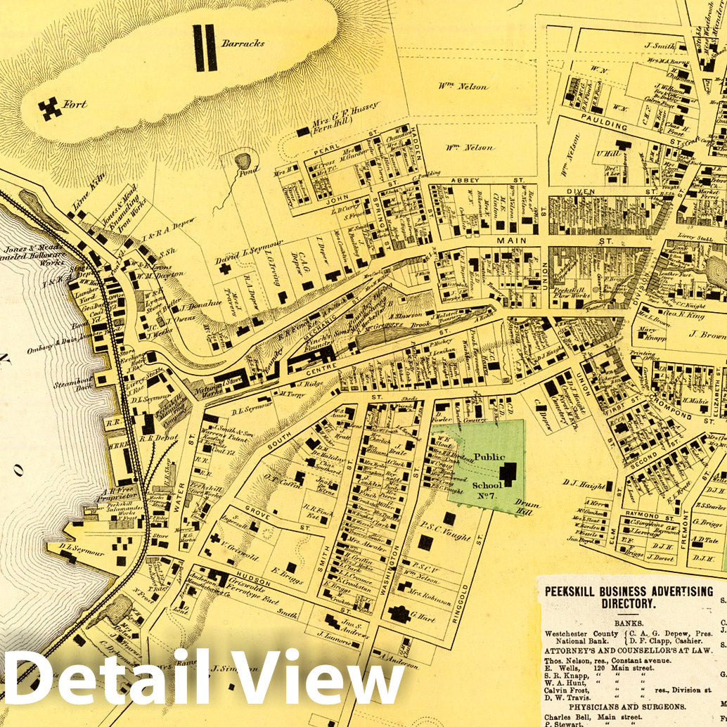 Peekskill, Crugers, and Verplanck, New York, 1868 - Historical Map Print
