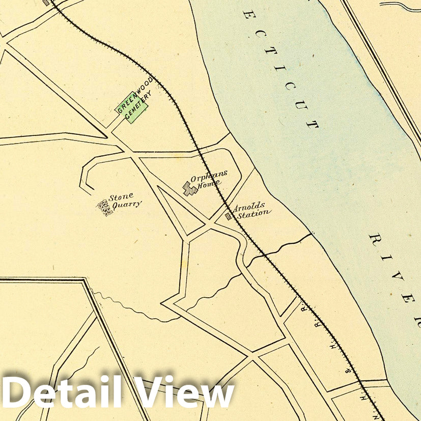 Historic Map : State Atlas Map, Haddam, Shailorville. 1893 - Vintage Wall Art