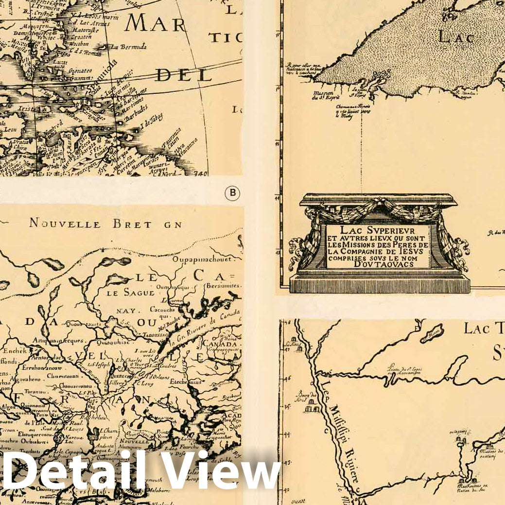 Great Lakes Region, United States - Plate No. 20, 1688 - Historical Map Print