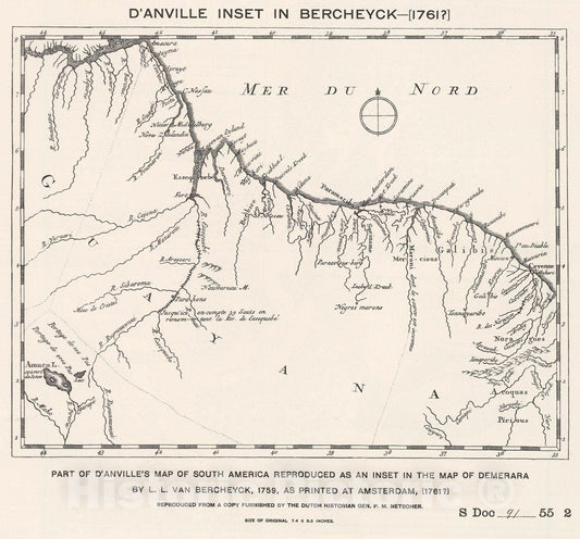 Historic Map : Guiana. 1759 - Vintage Wall Art