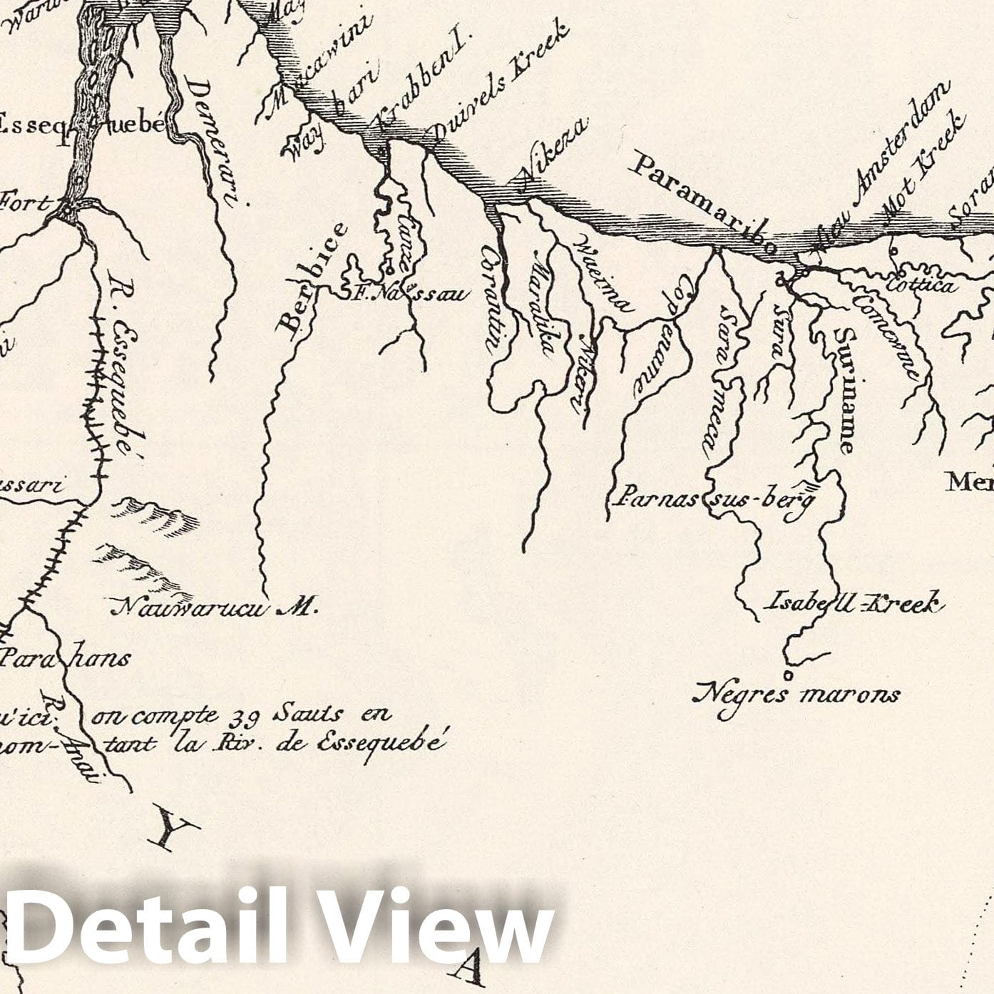 Orinoco-Essequibo Region, Venezuela and Guyana - Route Map, 1759 - Historical Map Print