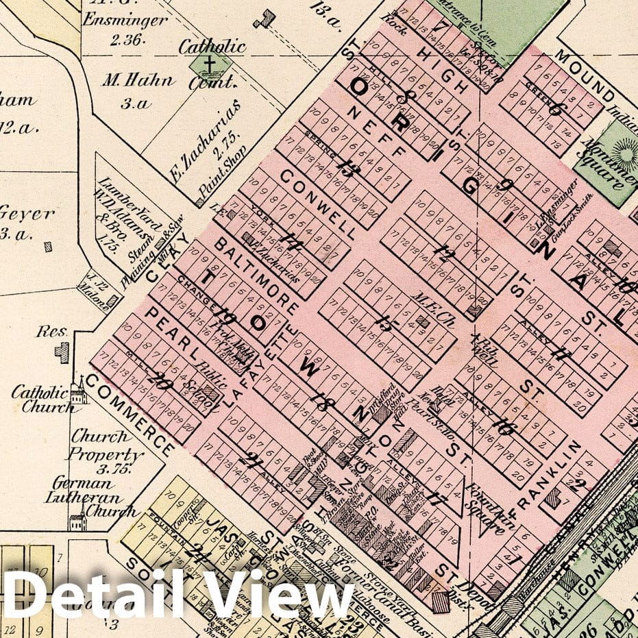 Laurel, Indiana - Property Map, 1882 - Historical Map Reproduction
