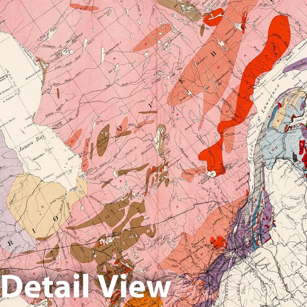 Canada, East Sheet - Geological Map, 1915 - Historical Map Print