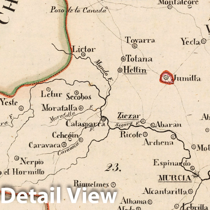 Murcia - Boundary Map, 1825 - Historical Map Print