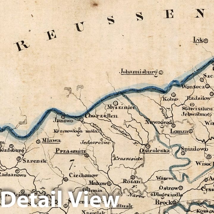 Poland - Boundary Map, 1829 - Historical Map Print