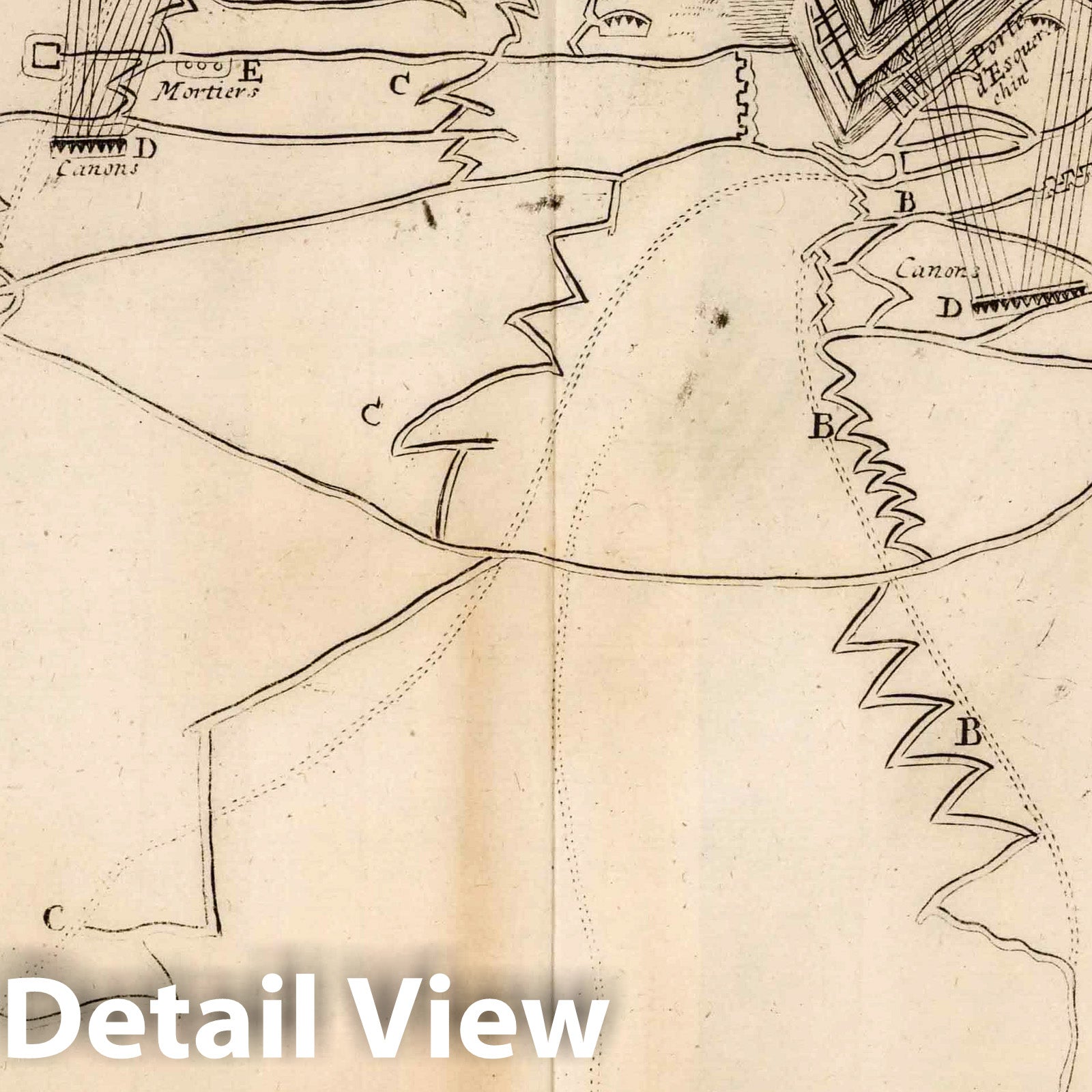 Douai (Douay), France - Siege of 1710 Historical Military Map Print