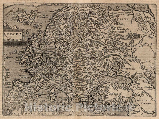 Historic Map : World Atlas Map, 10. Europa. 1600 - Vintage Wall Art