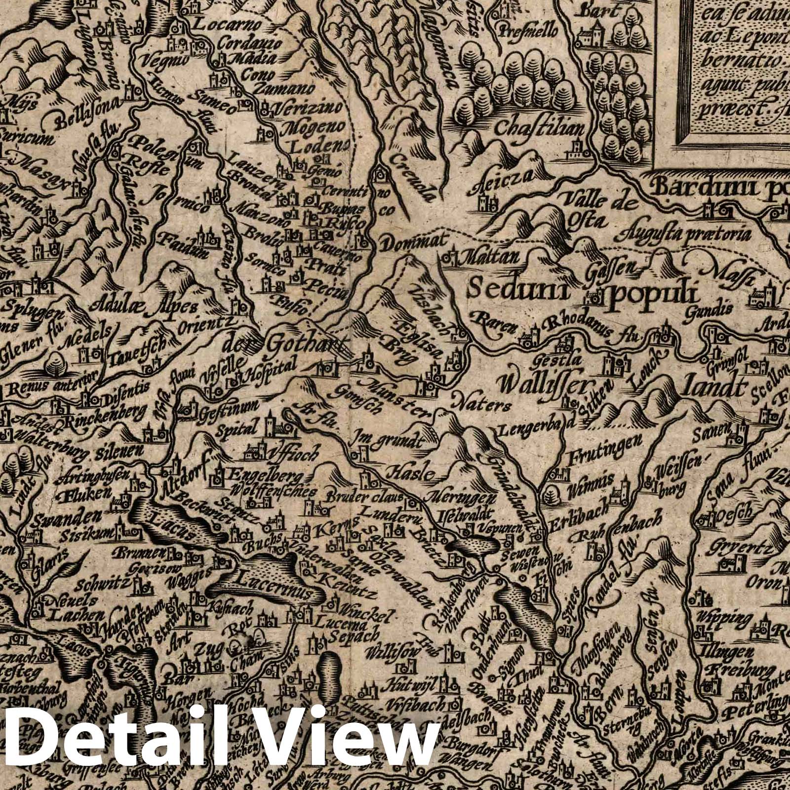 Switzerland 1600 Historical Map Print - Quad's Geographisch Handtbuch