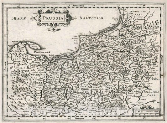 Historic Map : World Atlas Map, Prussia 1636 - Vintage Wall Art