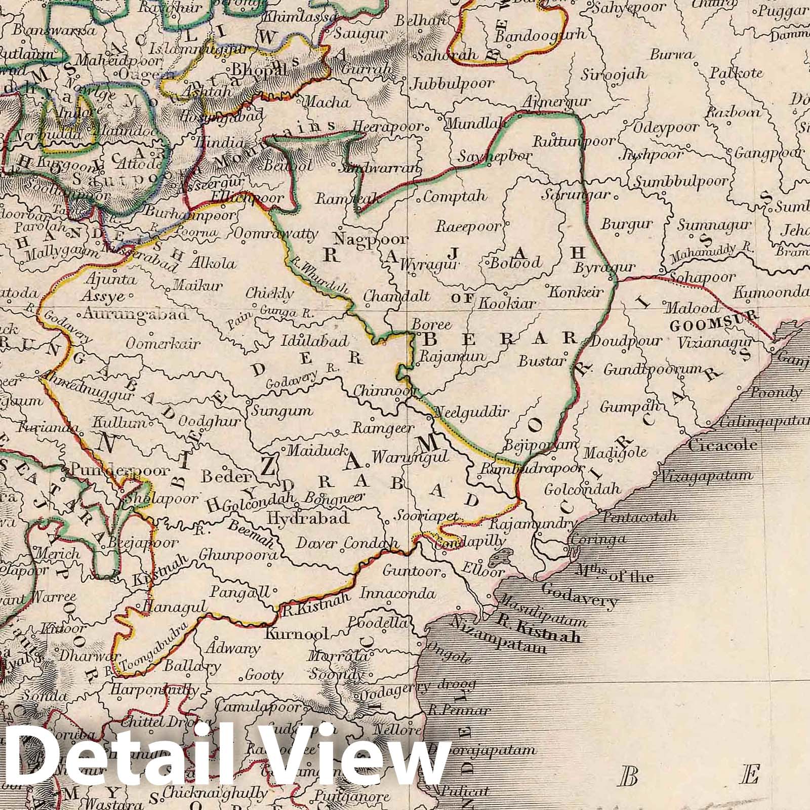 Hindustan with Part of Kabul, 1841 - Historical Map Print