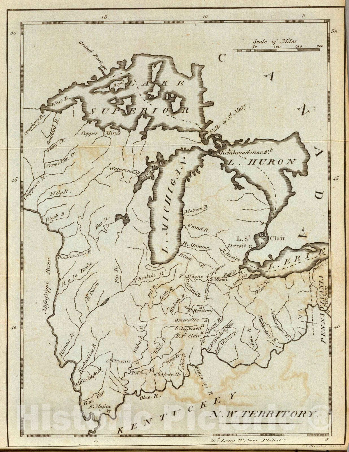 Northwest Territory, 1796 - Historical Map Print