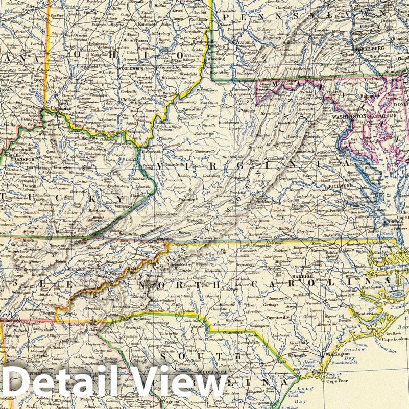 United States, Eastern States - Boundary Map, 1861 - Historical Map Print