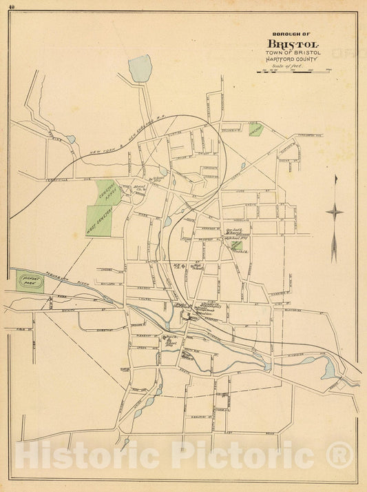 Historic Map : State Atlas Map, Bristol Borough. 1893 - Vintage Wall Art