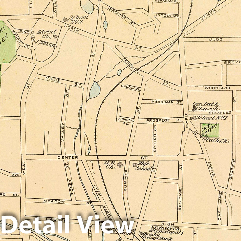 Bristol, Hartford County, Connecticut - Railroad Map, 1893