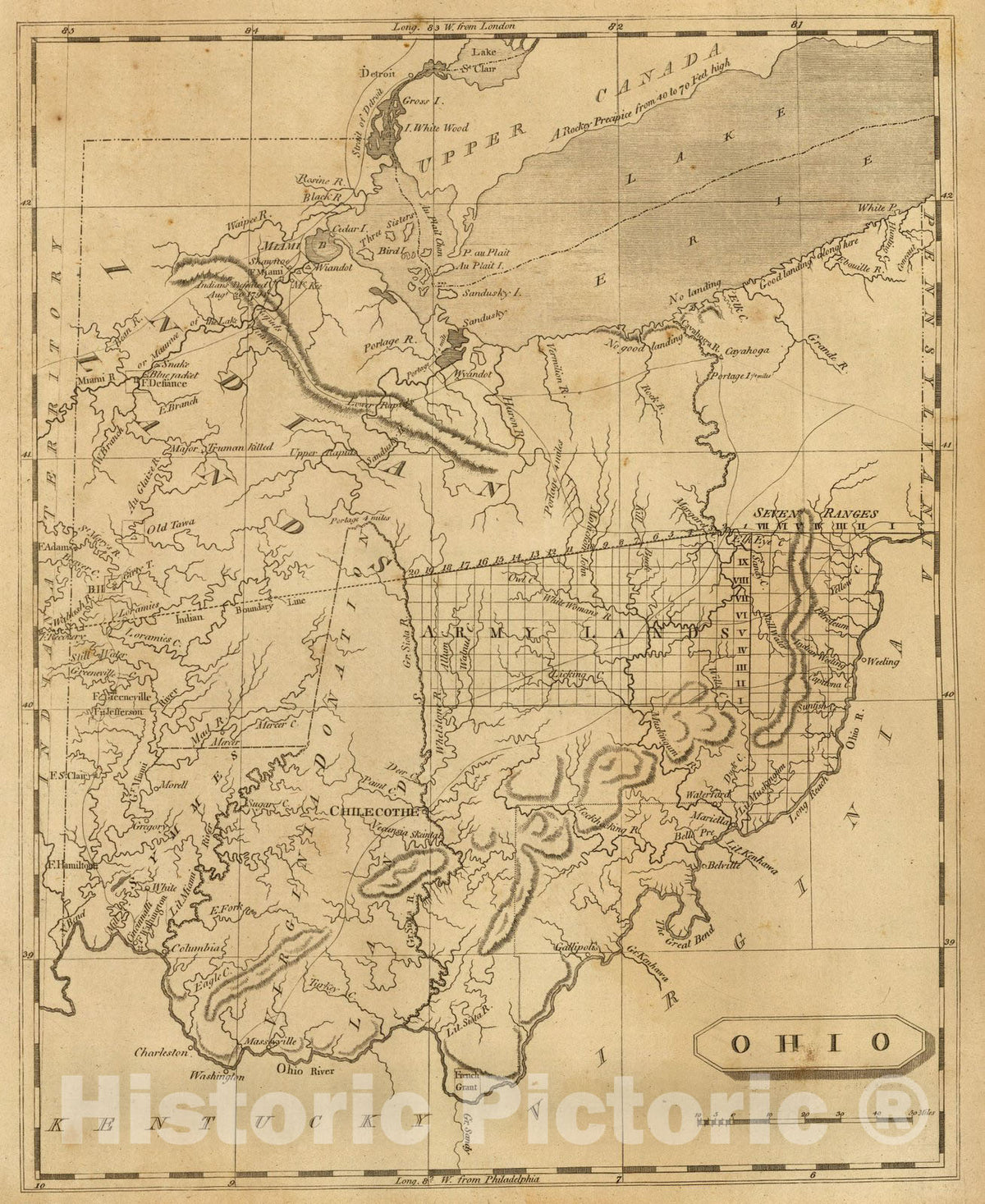 Historic Map : World Atlas Map, Ohio. 1812 - Vintage Wall Art