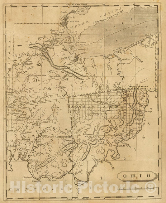 Historic Map : World Atlas Map, Ohio. 1812 - Vintage Wall Art