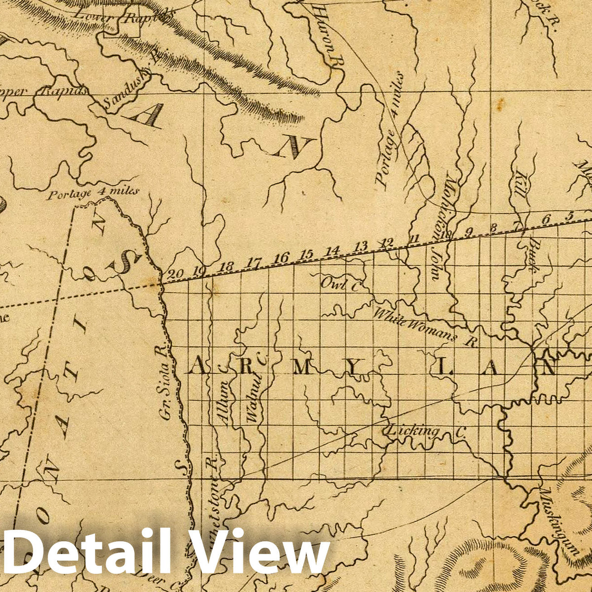 Ohio - River Map, 1812 - Historical Map Print