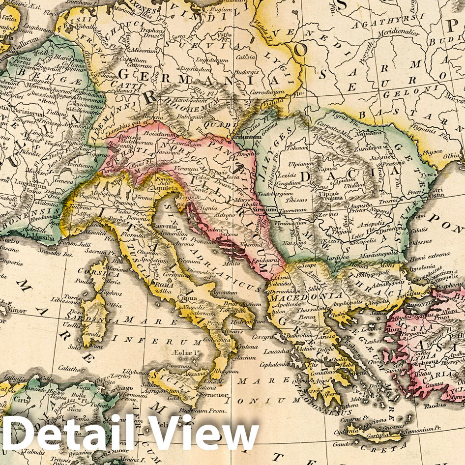 Roman Empire, 1815 - Historical Map Print