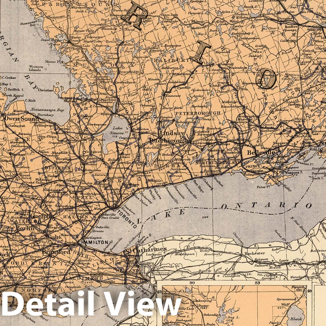 Ontario and Quebec Telephone Network 1906 Historical Map Print