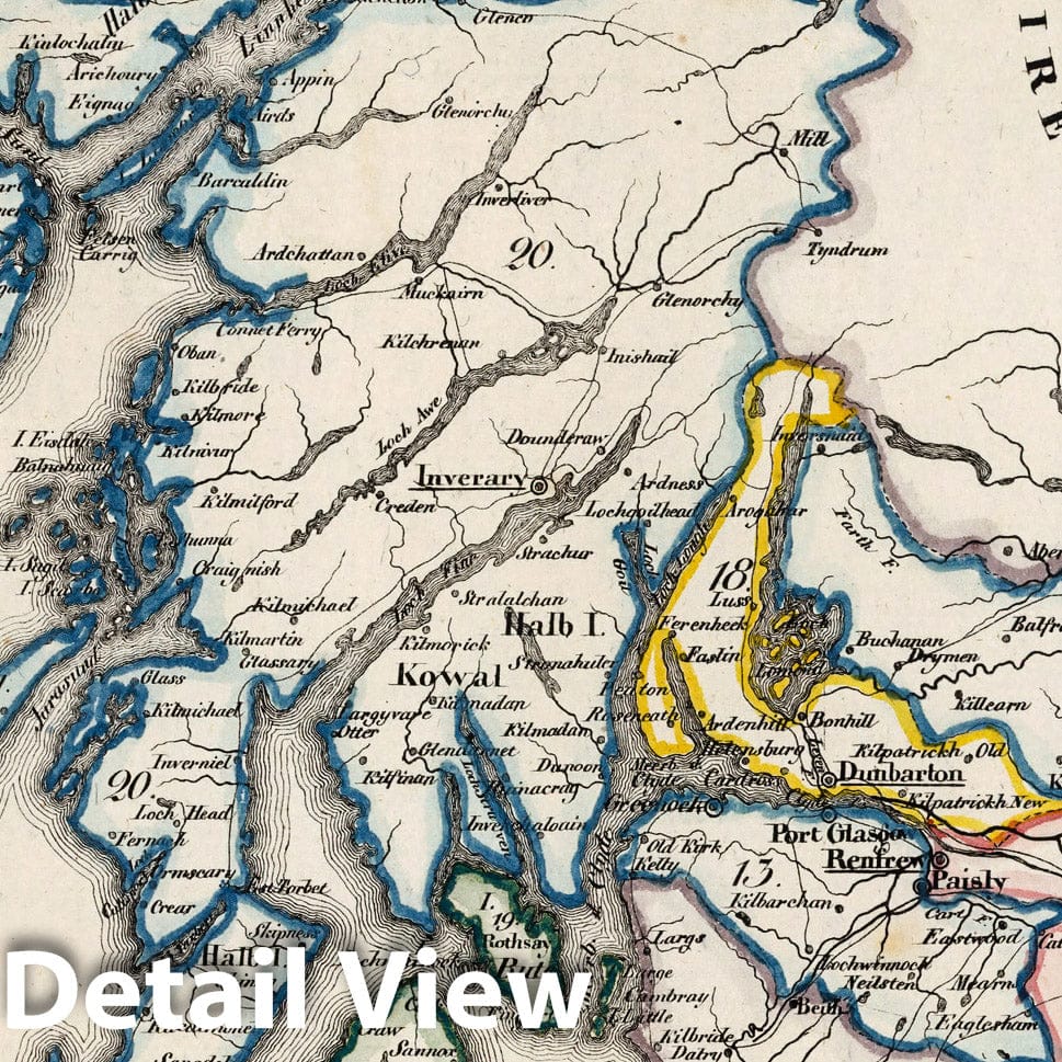 Scotland - Boundary Map, 1830 - Historical Map Print