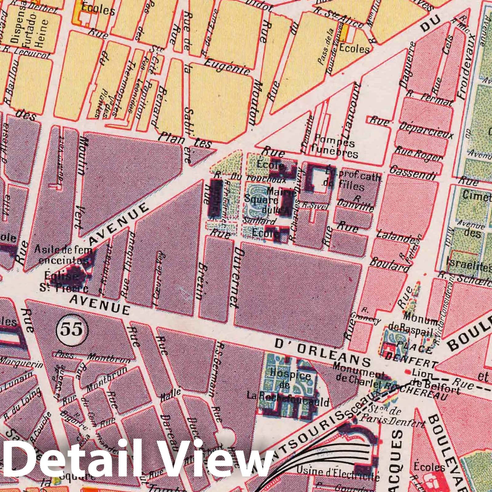 Paris, 14th Arrondissement, 1900 - Historical Map Print