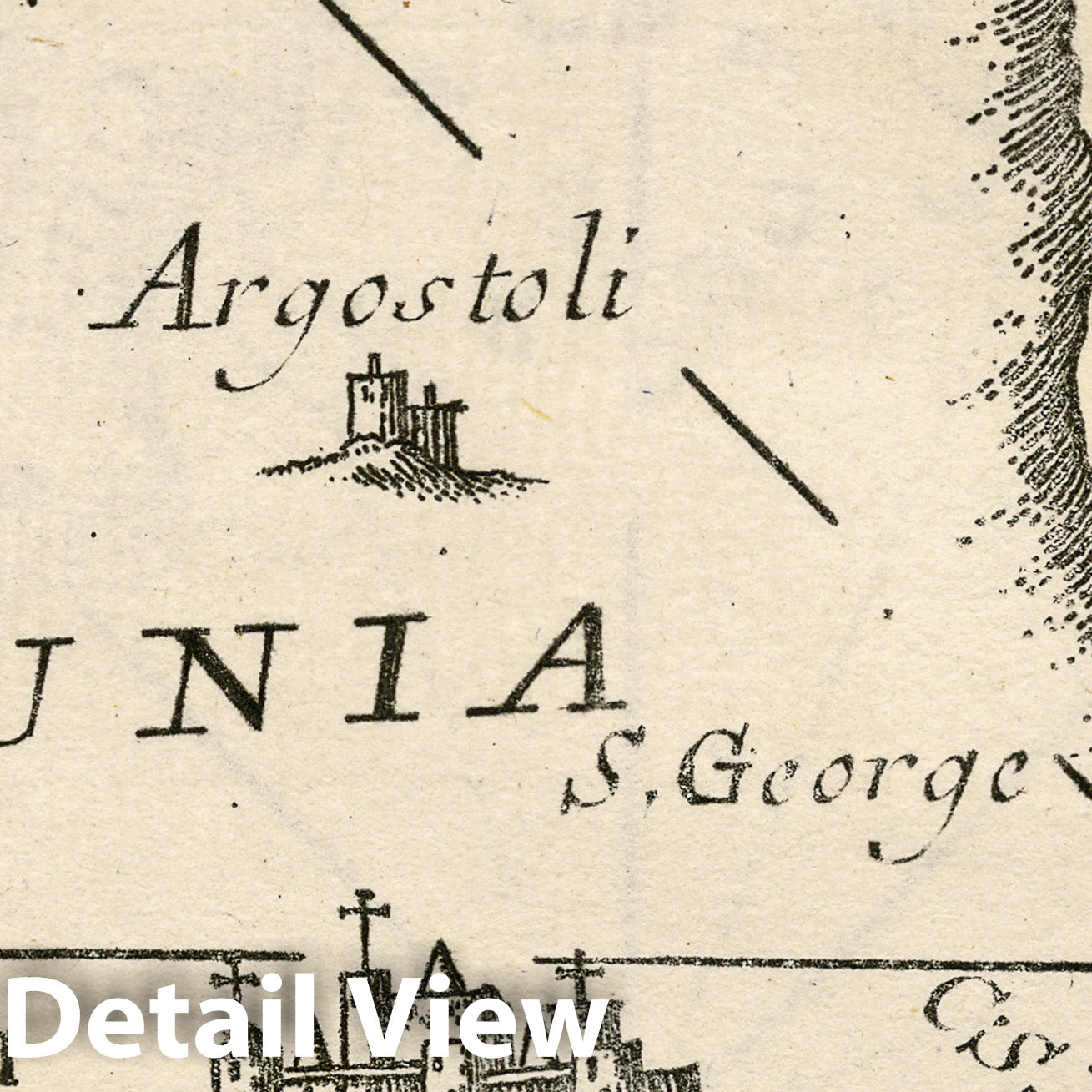 Kefalonia Island, Greece - Nautical Chart, 1764 - Historical Map Print