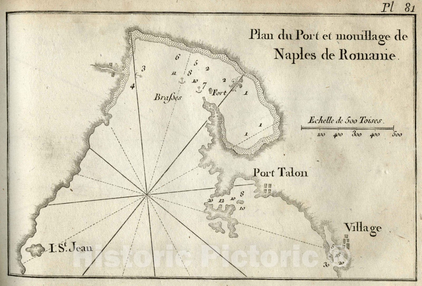 Historic Map : Port Talon., Chart Map, Pl. 81. Port Talon. 1764 , Vintage Wall Art