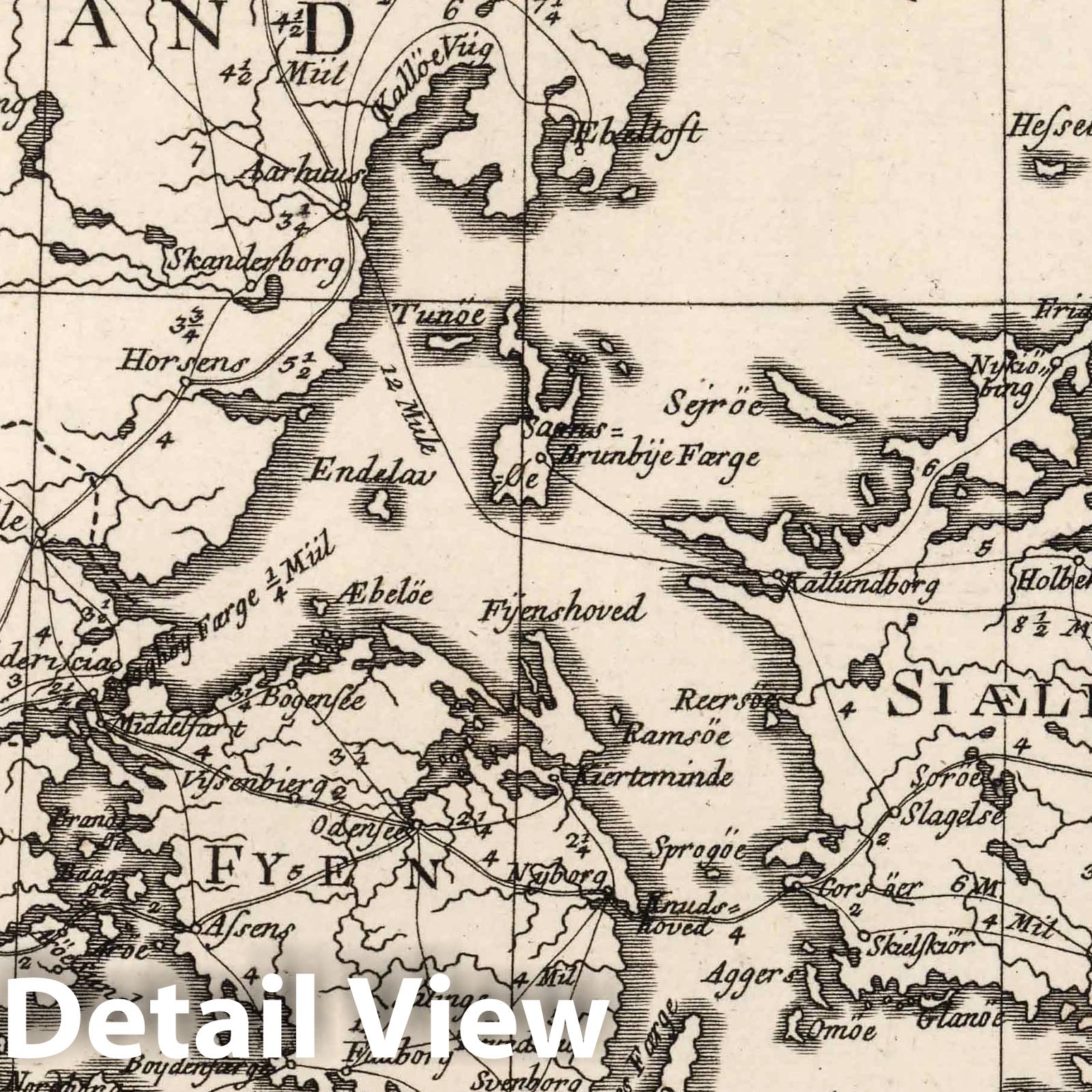 Denmark 1796 Historical Map Print