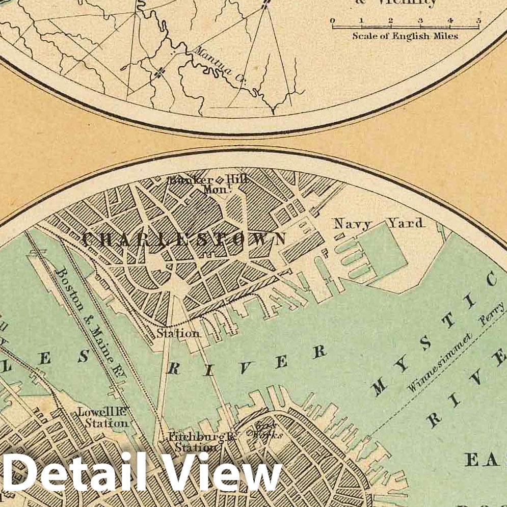 Philadelphia and Boston with Environs - Railroad Map, 1857