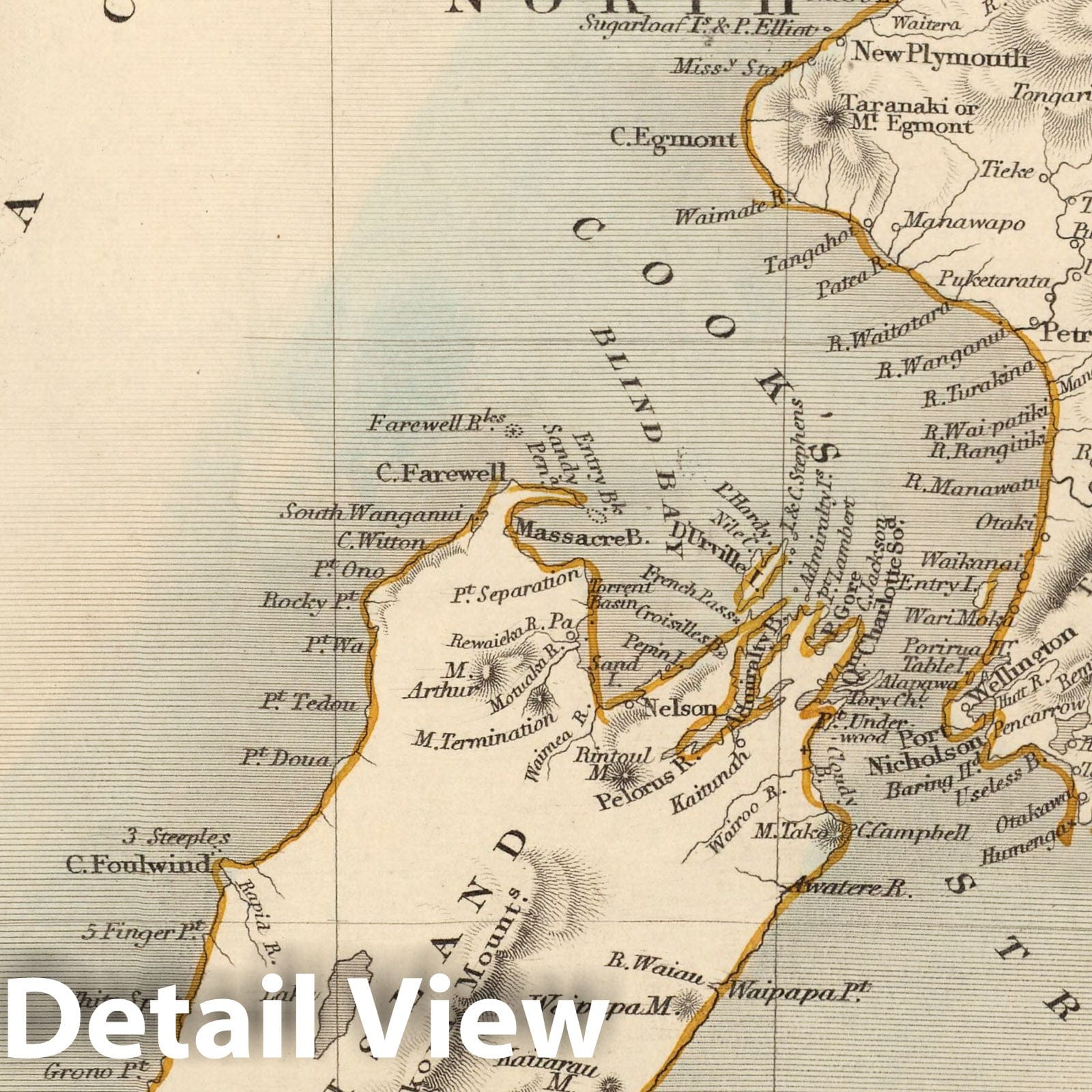 New Zealand, 1851 - Historical Map Print