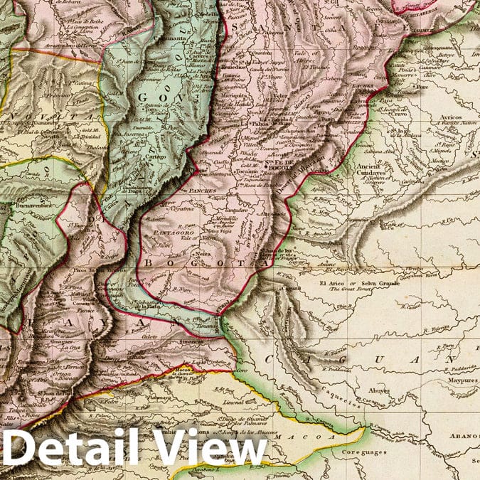 New Granada (Colombia, Ecuador, Panama) 1811 Historical Map Print