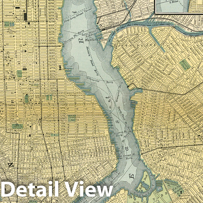 New York, Brooklyn and Jersey City - Railroad Map, 1891