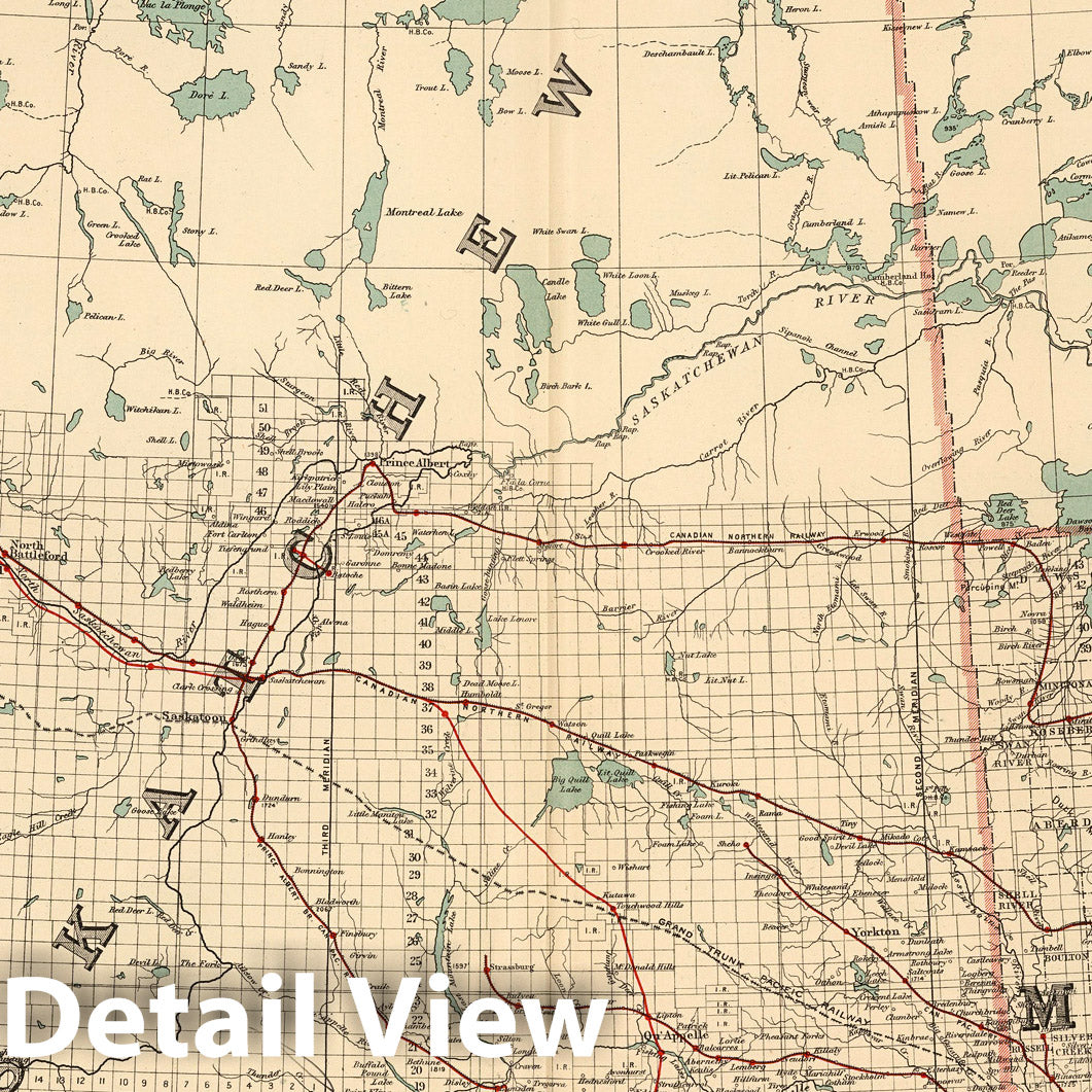 Manitoba, Saskatchewan and Alberta - Telegraph Map, 1906