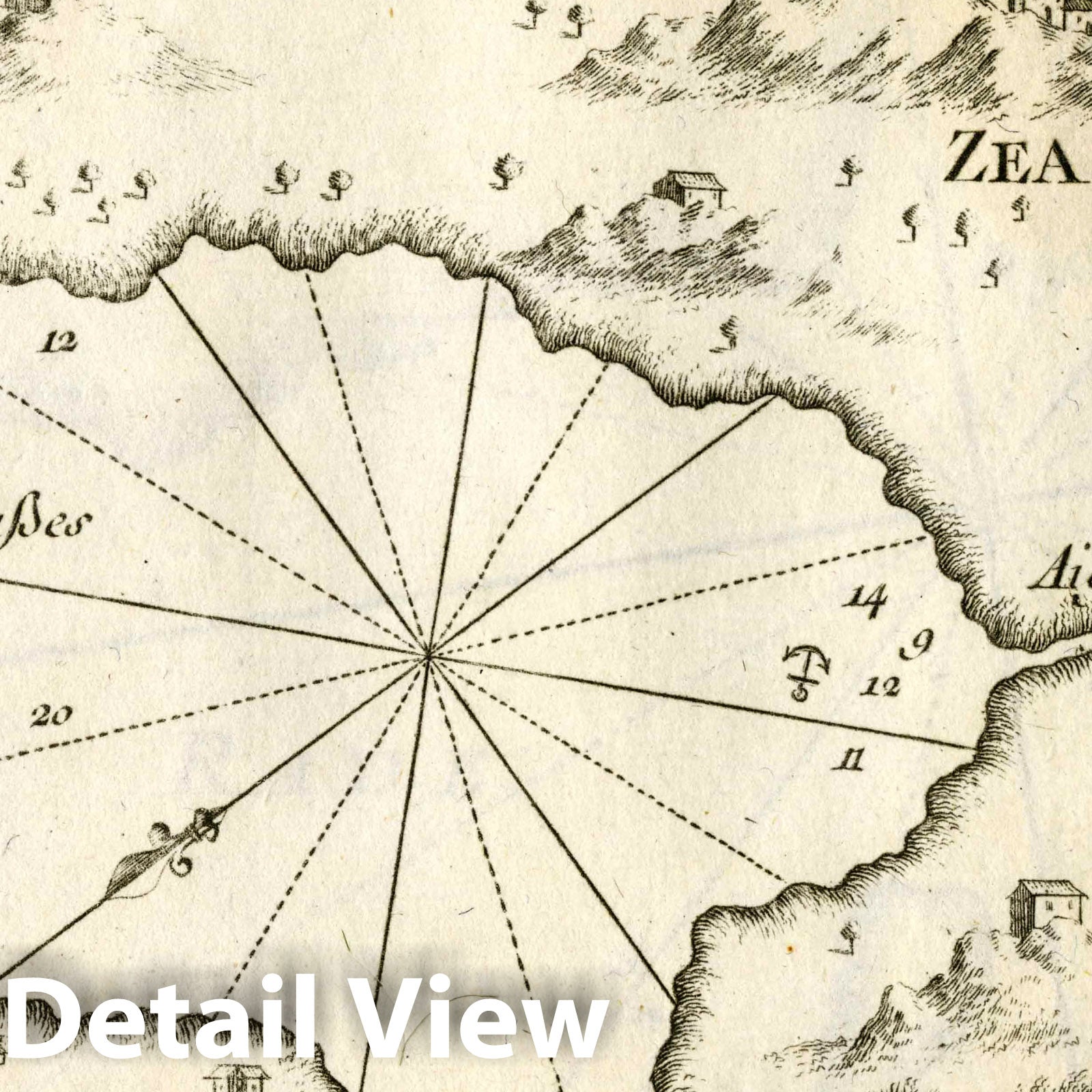 Zea Marina, Piraeus, Greece - Nautical Chart, 1764 - Historical Map Print