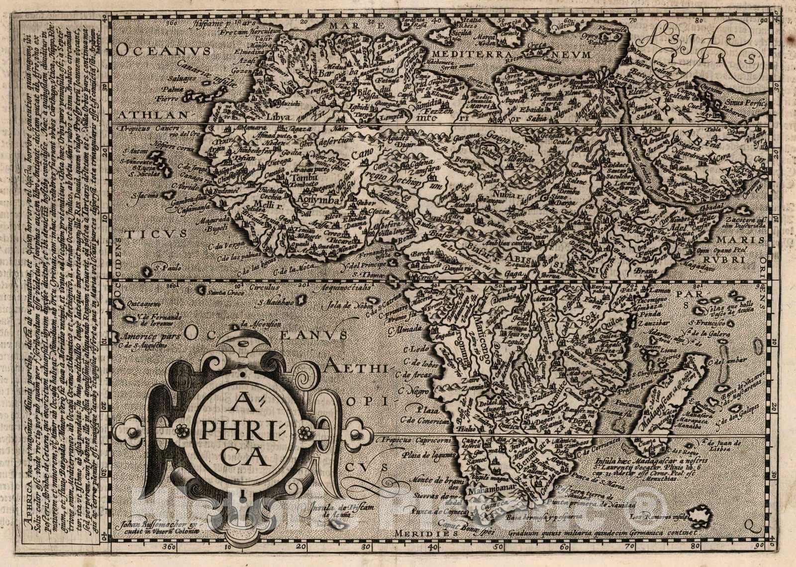 Historic Map : World Atlas Map, 2. Aphrica. 1600 - Vintage Wall Art
