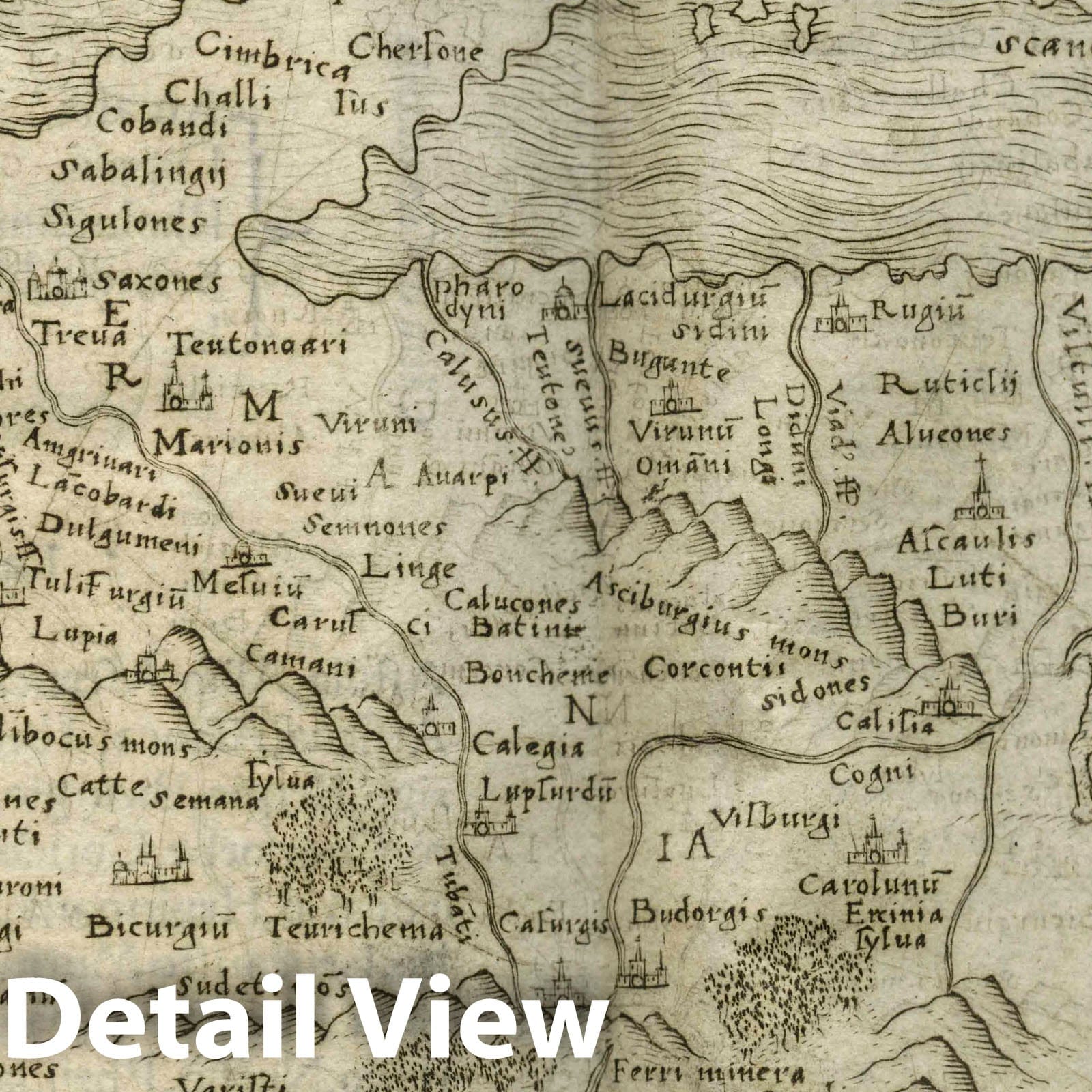 Germany, Poland, and Central Europe - Route Map, 1548 - Historical Map Print