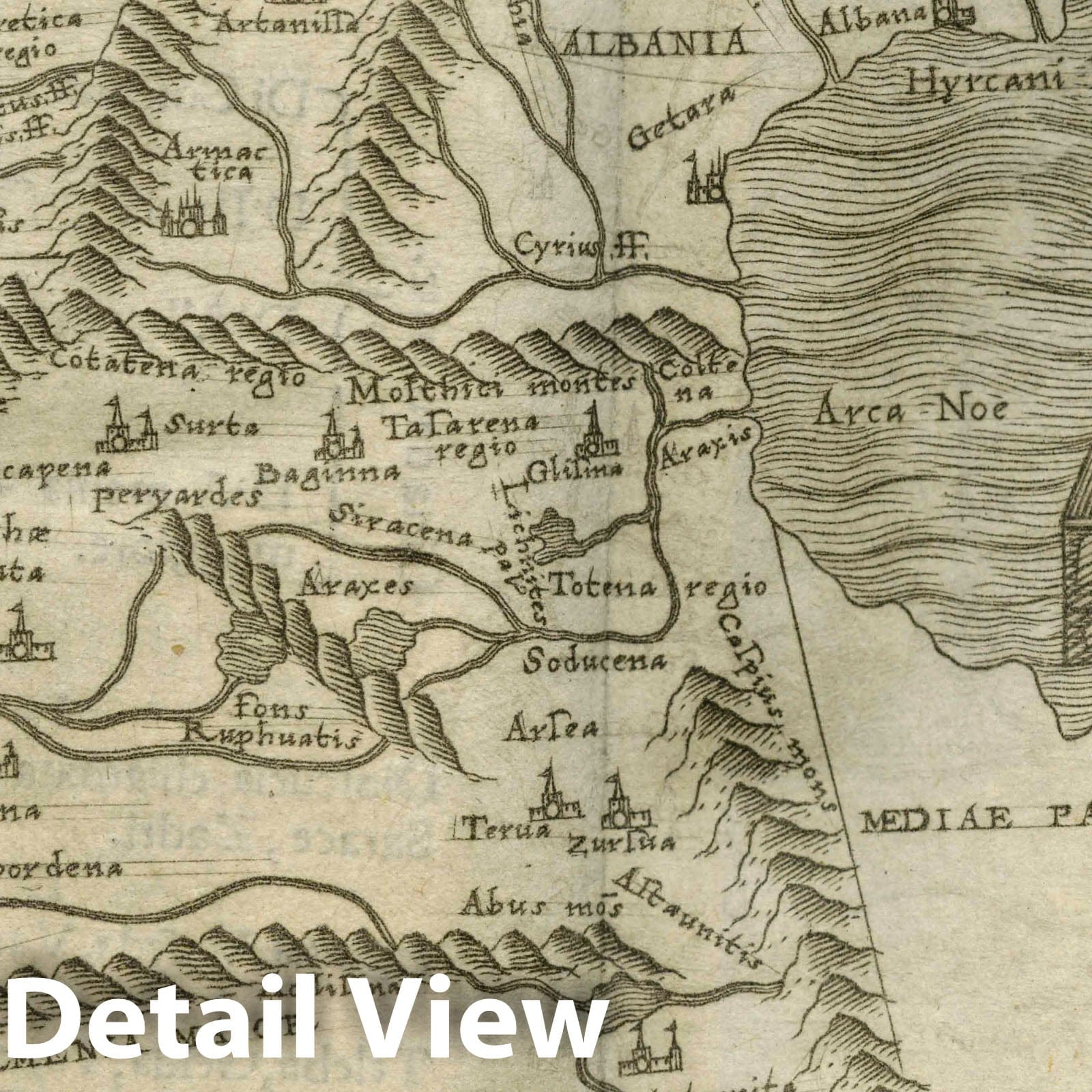 Central Asia - Route Map, 1548 - Ptolemeo Ptolemy Atlas Print