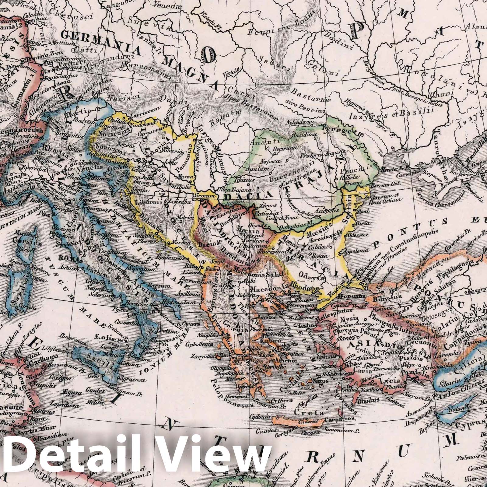 Roman Empire under Constantine, 1832 - Historical Map Print