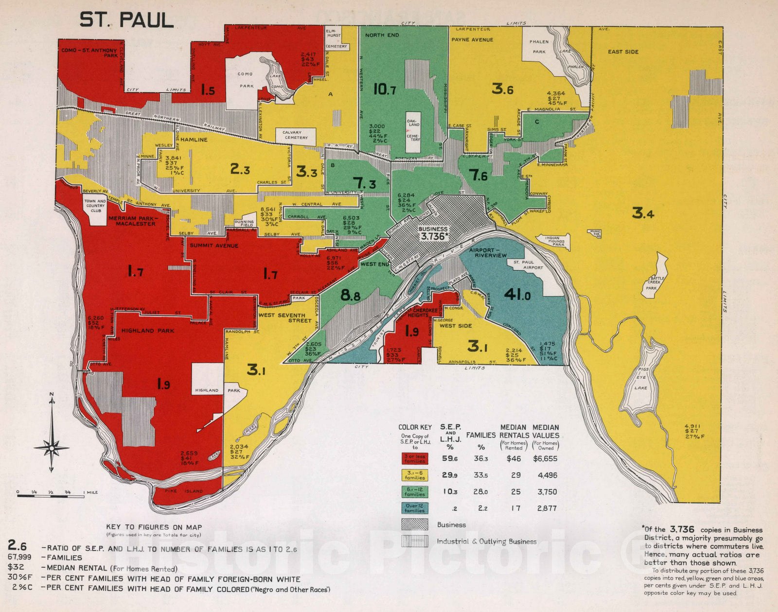 Historic Map : St. Paul. 1932 - Vintage Wall Art