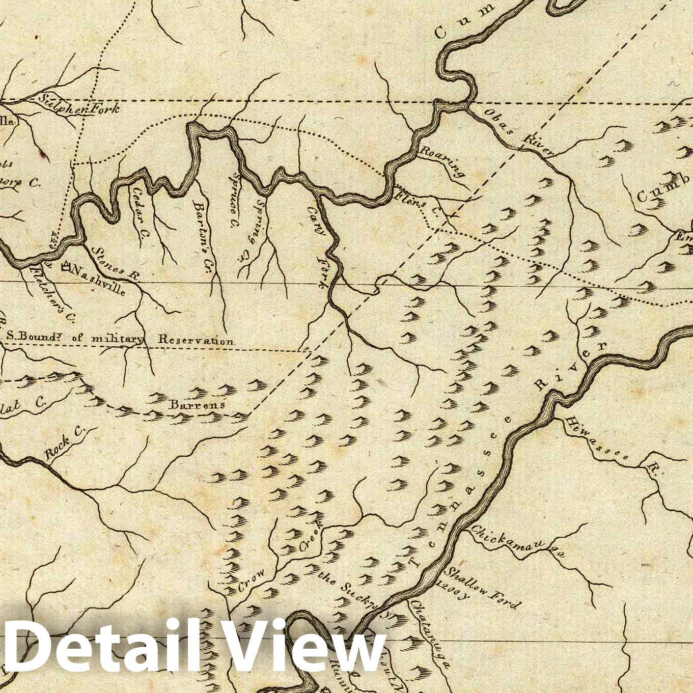Tennessee, 1796 - Historical Map Print
