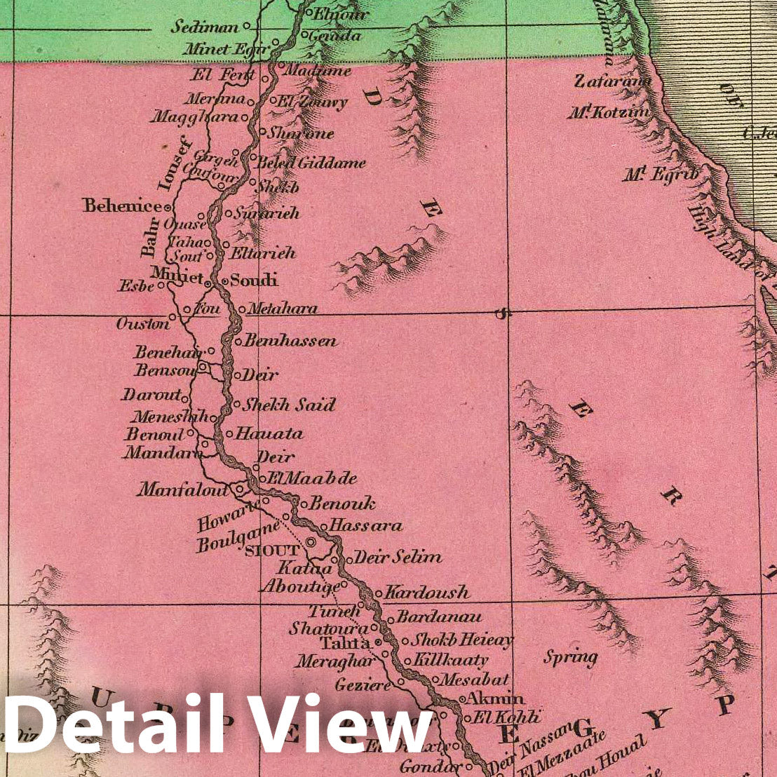Egypt, 1831 - Historical Map Print from Finley's Atlas