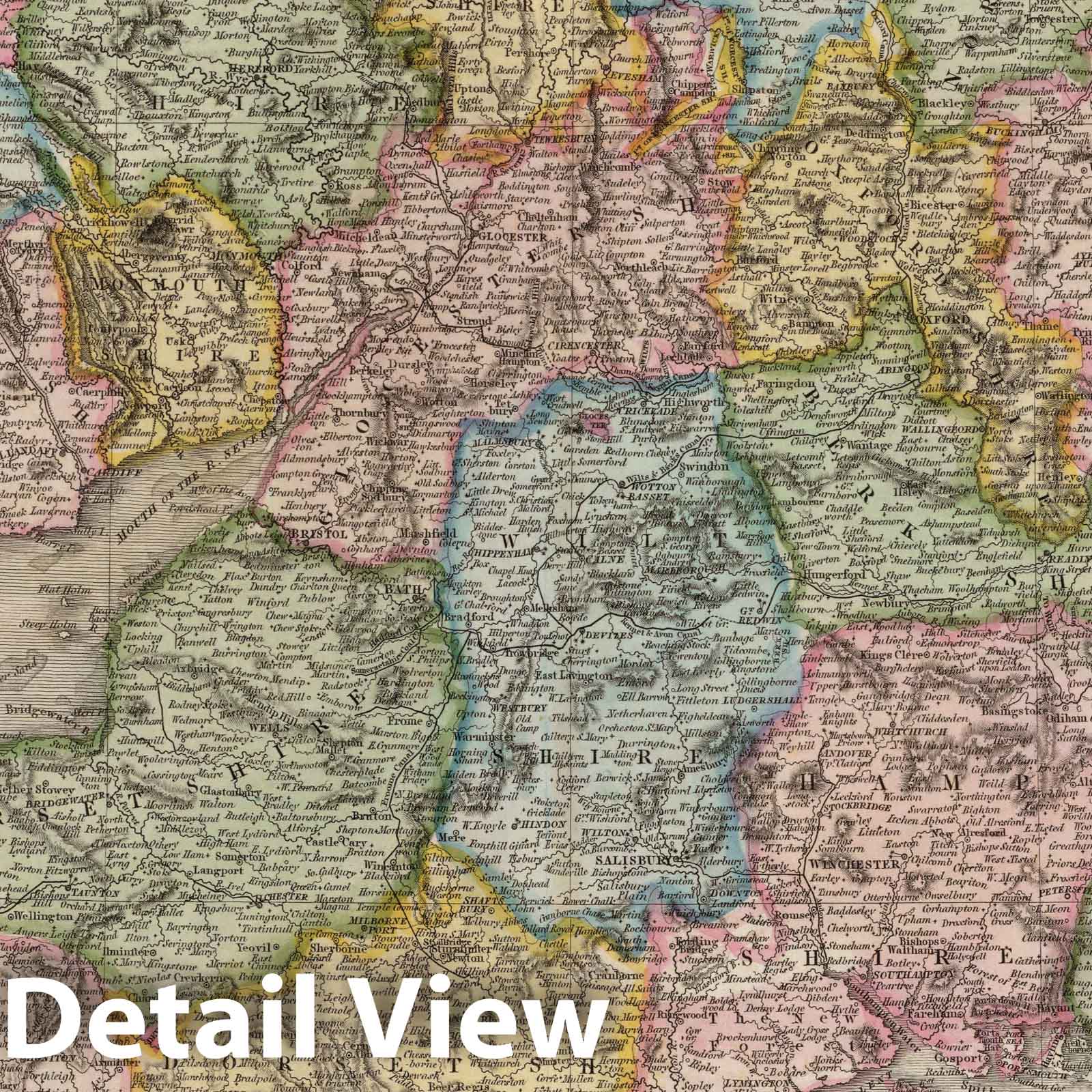 England, Southern Part, 1811 - Historical Map Print