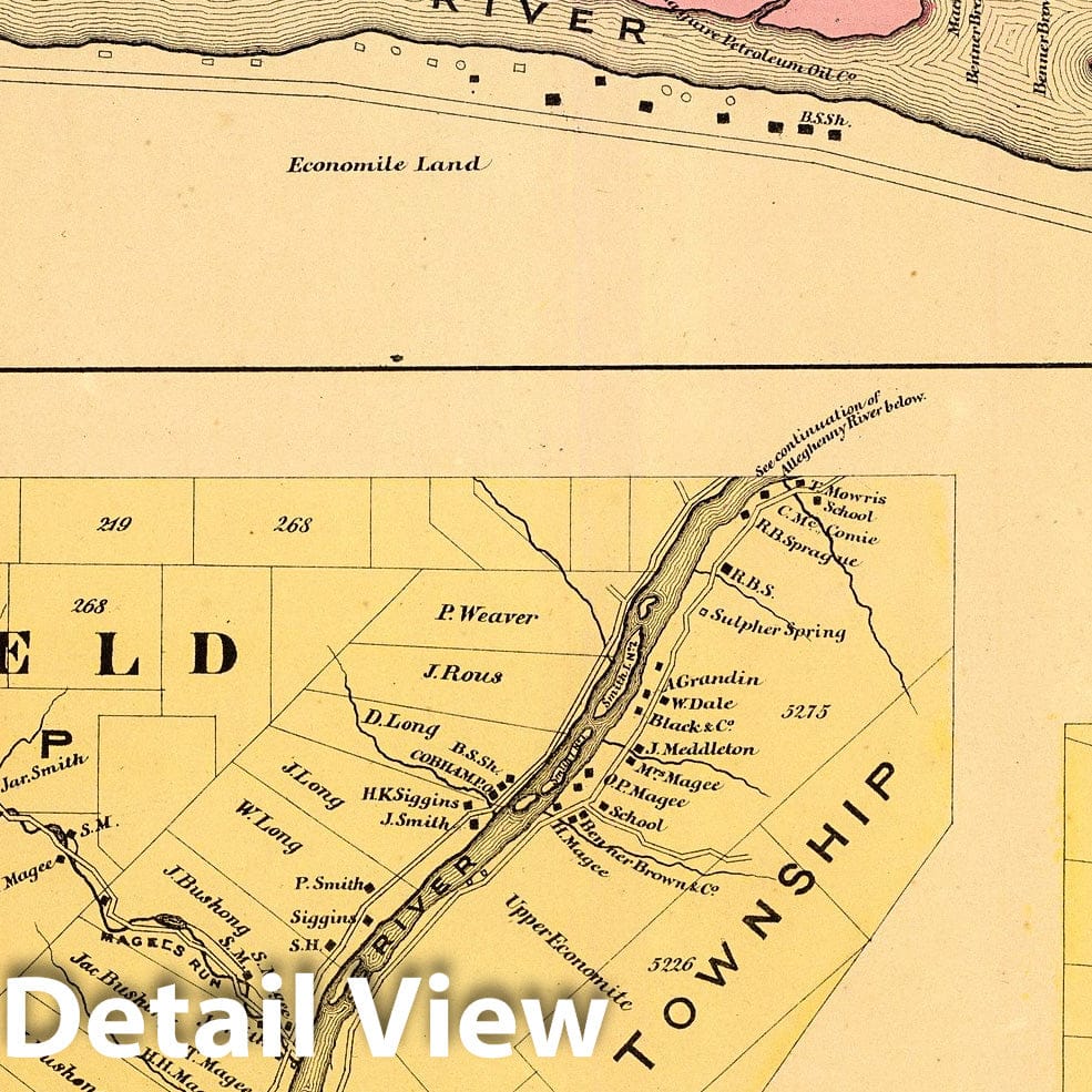 Warren County and Tidioute, Pennsylvania 1865 - Oil Territory Historical Map Print
