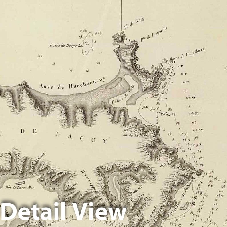 San Carlos, Chiloe - Nautical Chart, 1821 - Historical Map Print