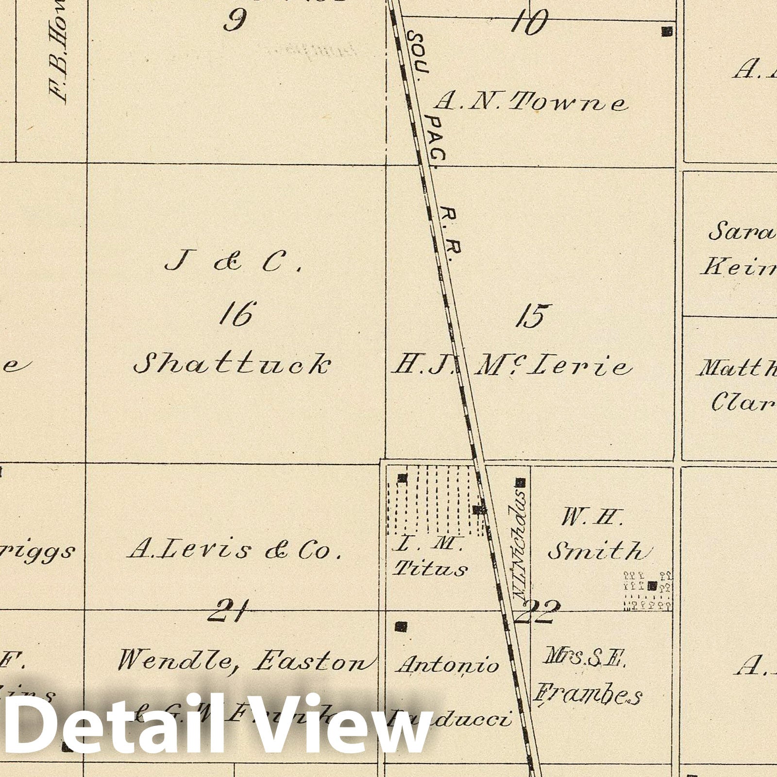 Township 24 South, Range 25 East, Tulare County, California - 1892 Survey Map