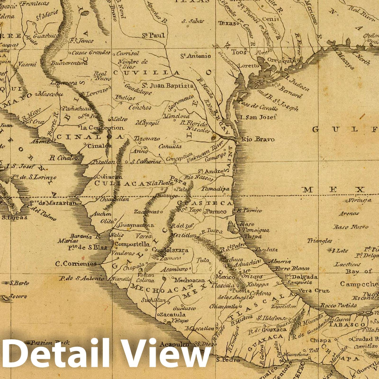 Spanish Dominions in North America - River Map, 1812 - Historical Map Print
