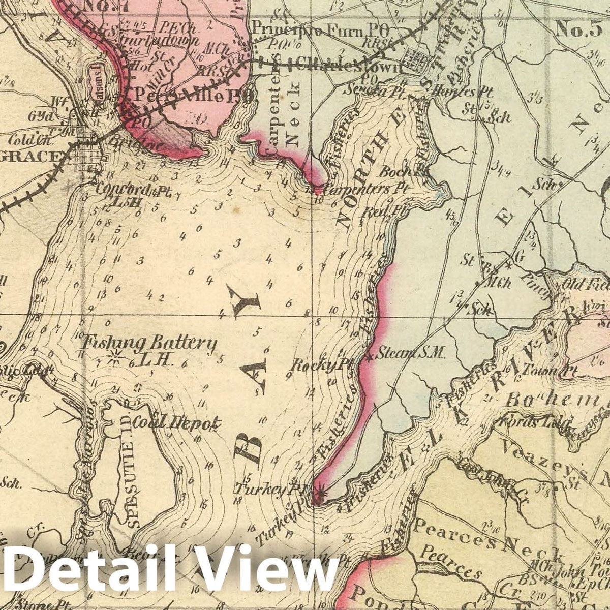 Cecil County - Nautical Chart, 1866 - Historical Map Print
