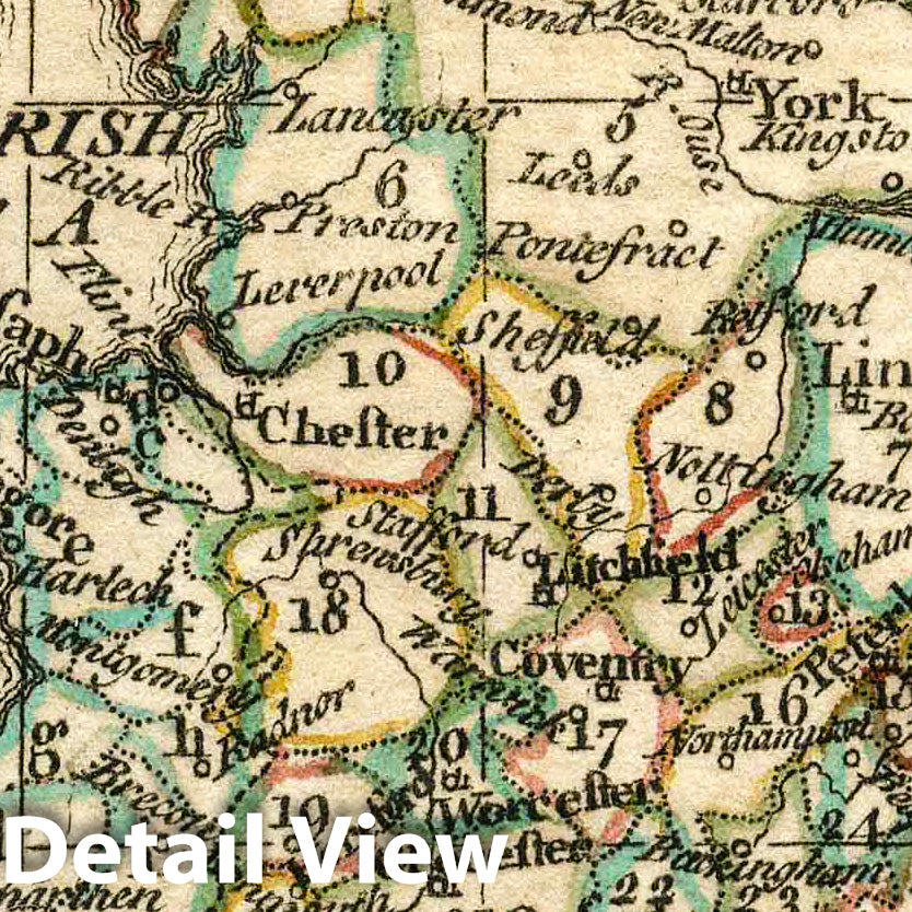 England and Wales, 1758 - Historical Map Print